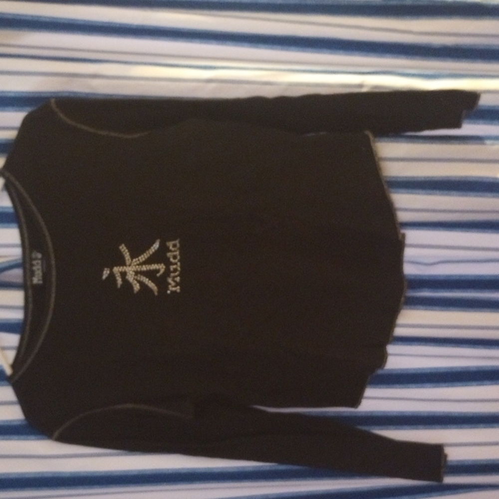Black and silver long sleeve top XL